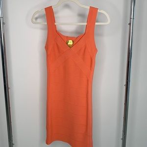 H&M coral bandage dress.